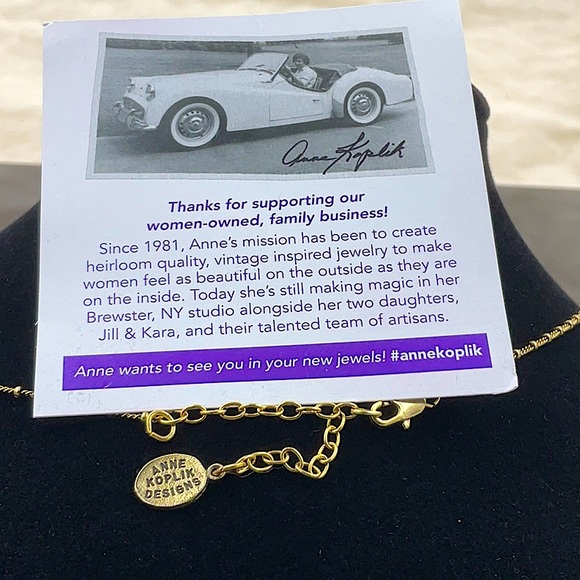 Vtg.Anne Koplik 18” Gold Necklace With Pendant - Picture 11 of 12